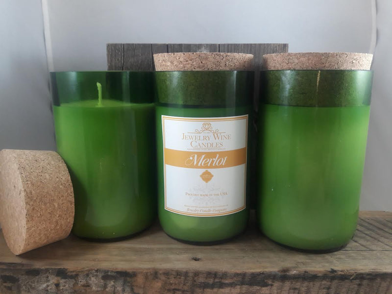 Wine Bottle Candles - Wine Candles - Recycled Wine Candles