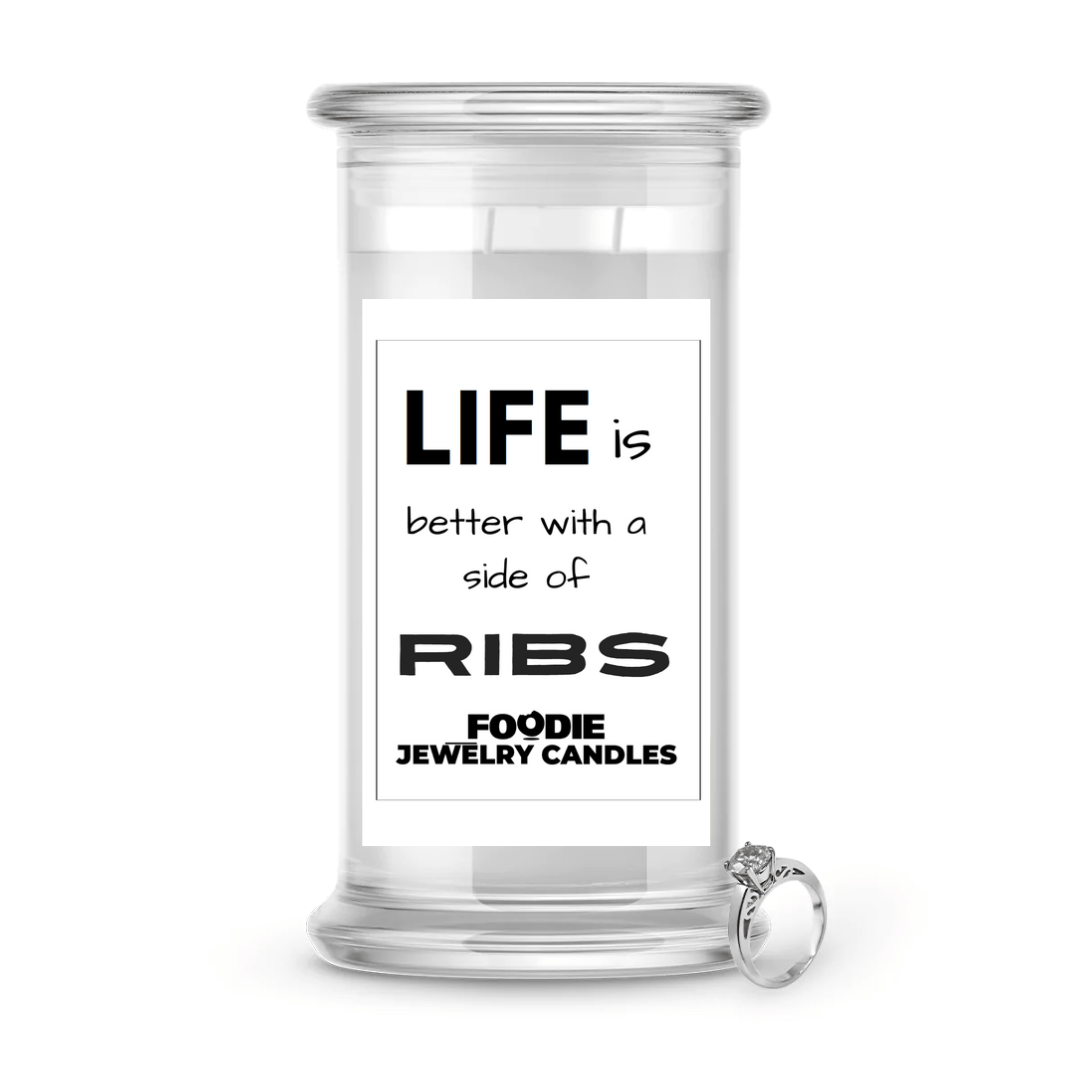 Life is better with a side of Ribs  | Foodie Jewelry Candles