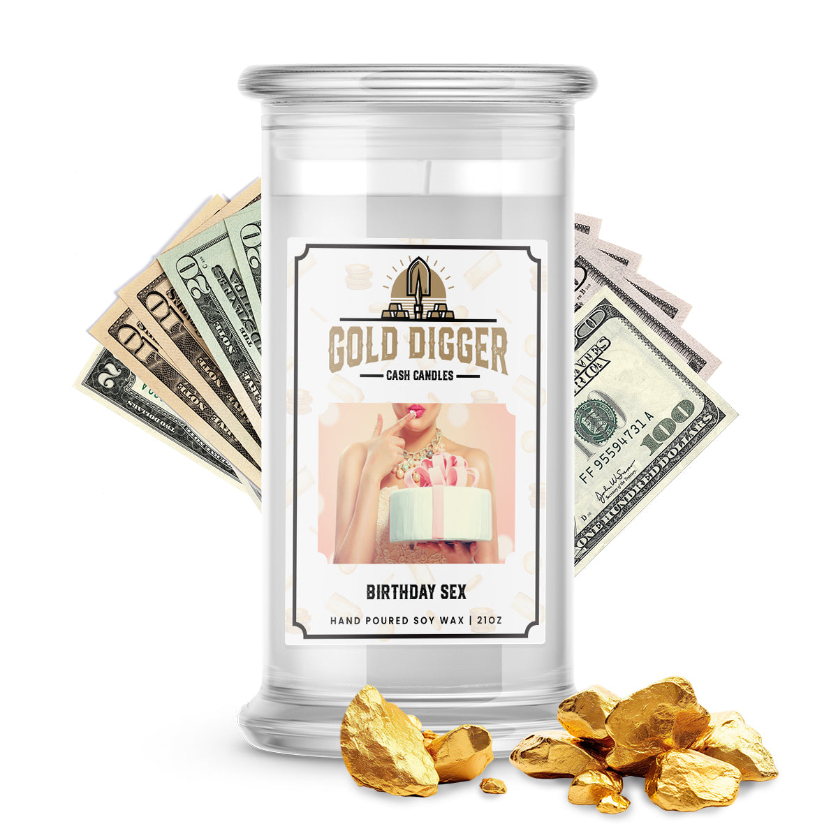 Birthday Sex Gold Digger Cash Candle