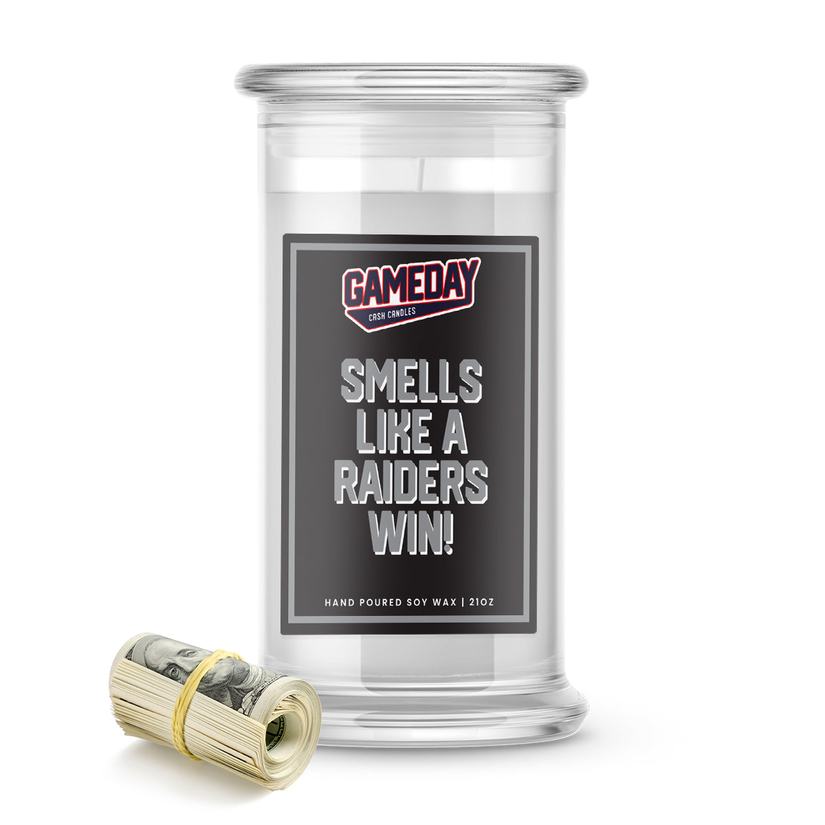 Las Vegas Raiders Game Day Cash Candle