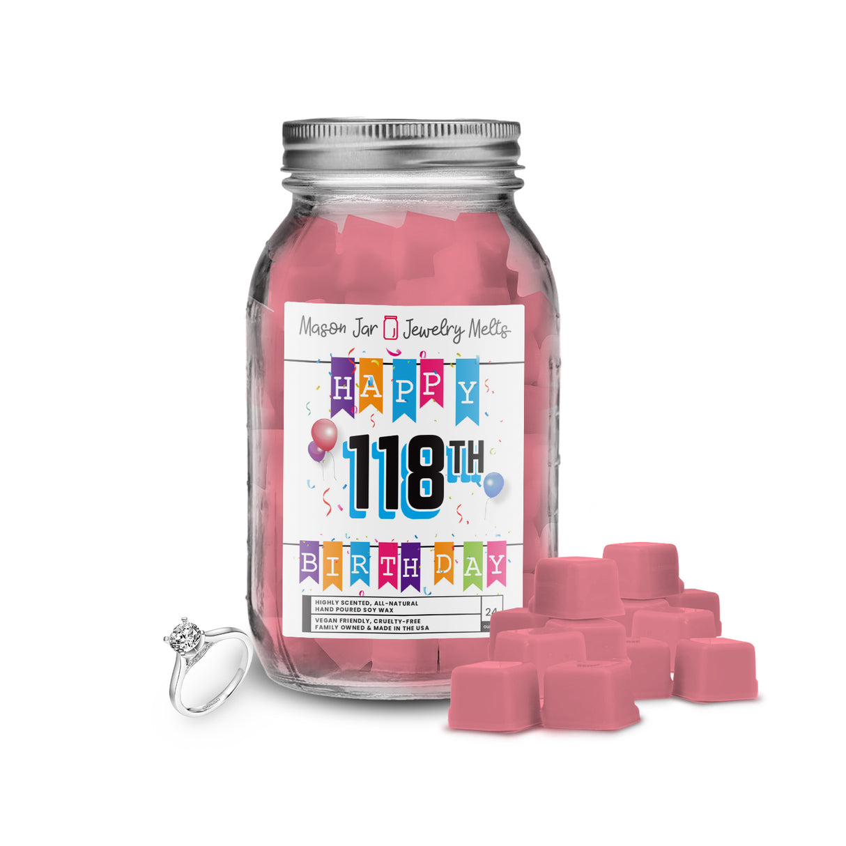 Happy 118th Birthday Mason Jar Jewelry Melts