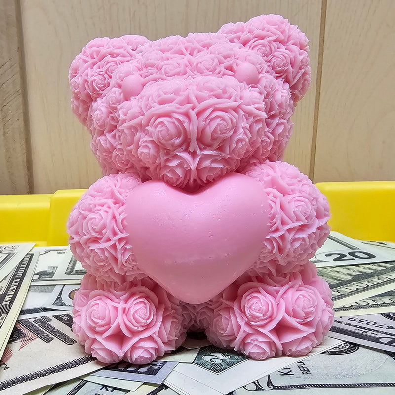 Mother's Day Teddy Bear  Holding Heart Cash Money GIANT Teddy Bear Wax Melts