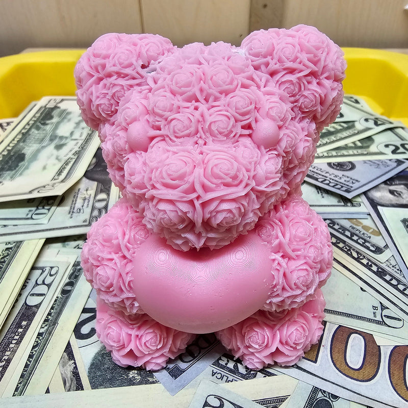 Mother's Day Teddy Bear  Holding Heart Cash Money GIANT Teddy Bear Wax Melts