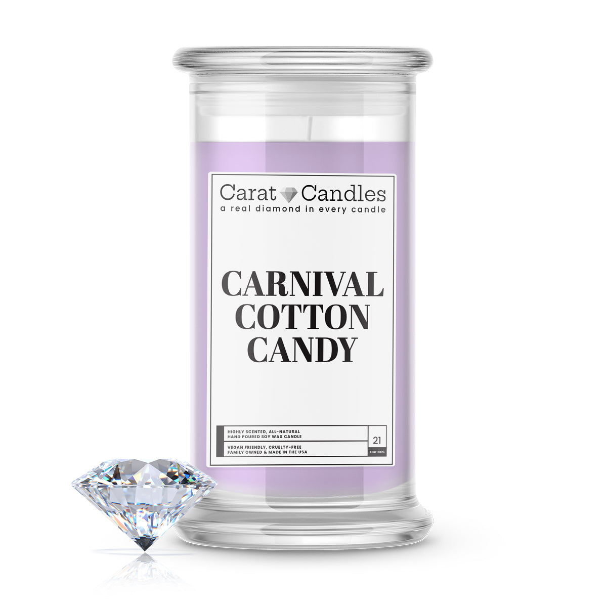 Carnival Cotton Candy Diamond Carat Candle – 21 oz Luxury Diamond Candle