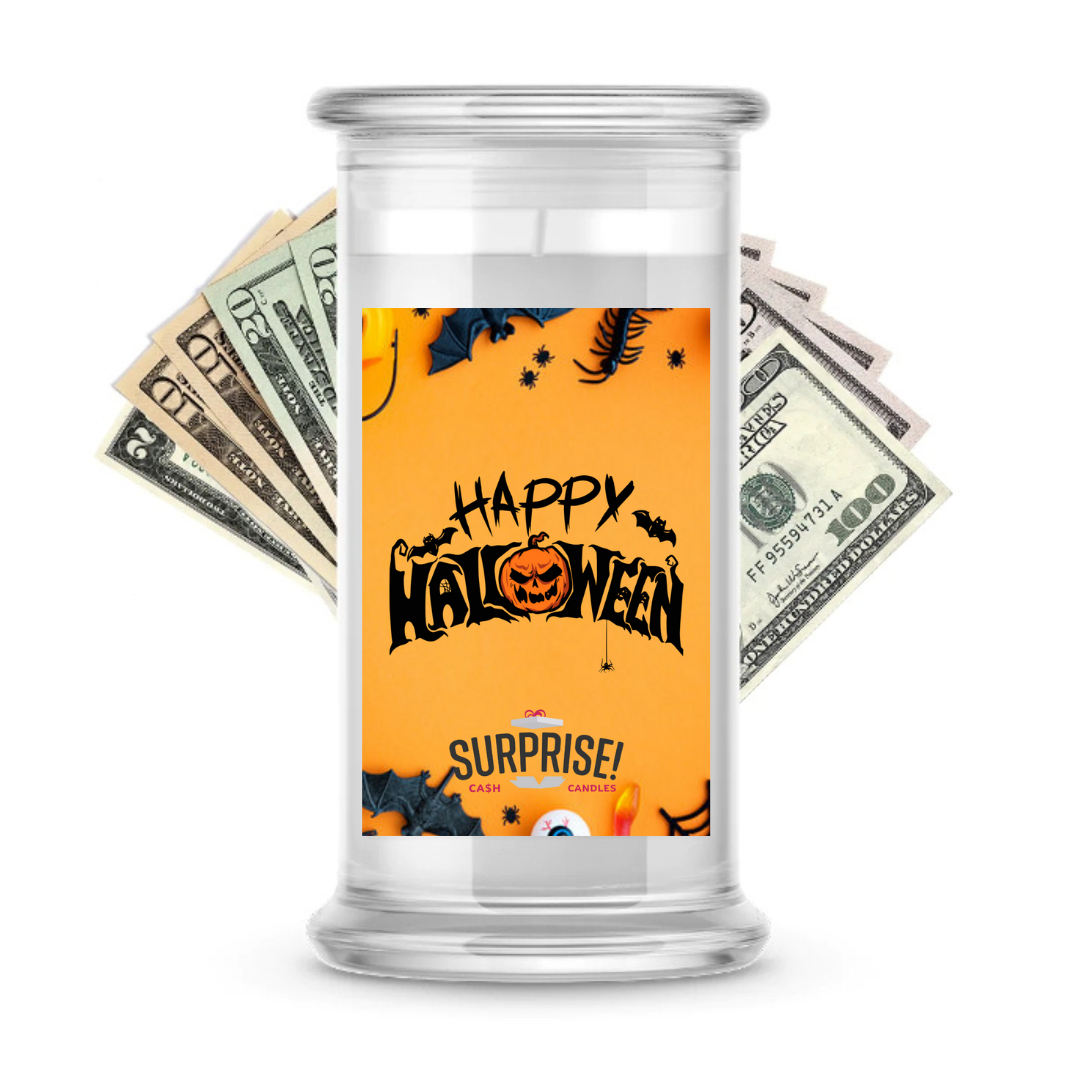 HAPPY HALLOWEEN HALLOWEEN CASH CANDLE