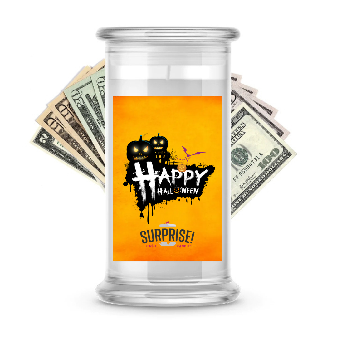 HAPPY HALLOWEEN HALLOWEEN CASH CANDLE