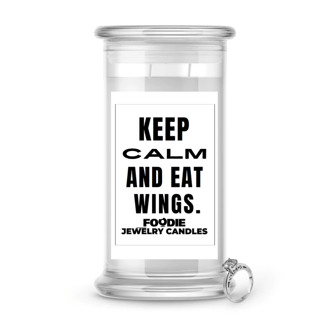 Keep calm and eat wings | Foodie Jewelry Candles
