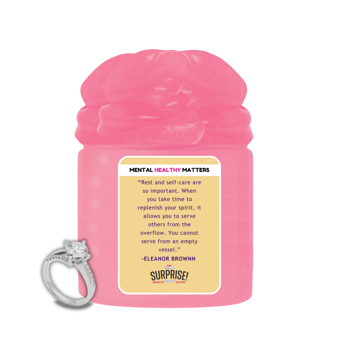 REST AND SELF CARE ARE SO IMPORTANT. WHEN YOU TAKE TIME TO REPLENISH YOUR SPIRI, IT ALLOWS YOU TO SERVE OTHERS FROM THE OVERFLOW. YOU CAN NOT  SERVE FROM EMPTY VESSEL.   | MENTAL HEALTH JEWELRY SLIMES