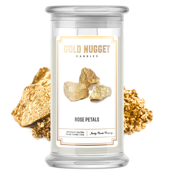 Rose Petals Gold Nugget Luxury Candles