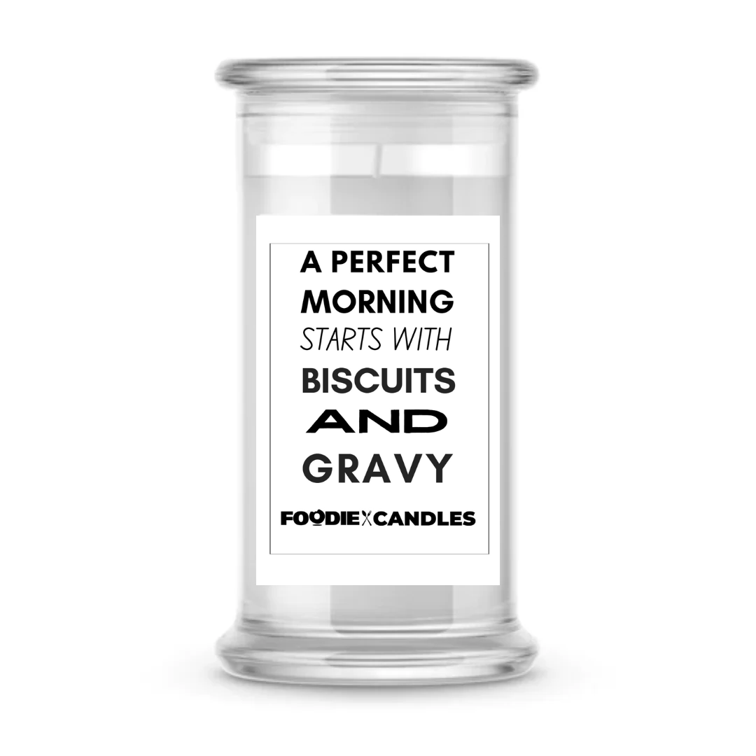 A perfect morning start with biscuit and gravy | Foodie Candles