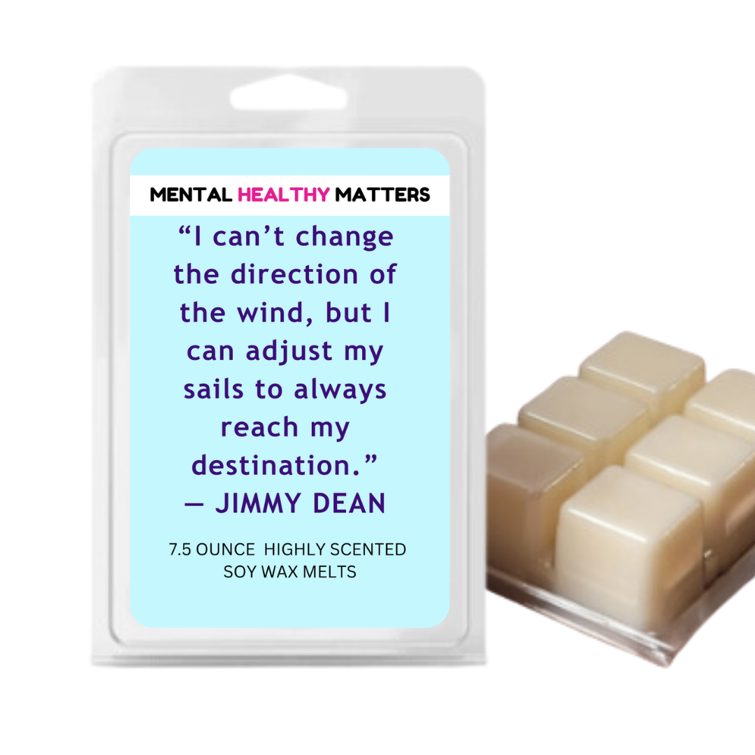 I CAN'T CHANGE THE DIRECTION OF THE WIND, BUT I CAN ADJUST MY  SAILS TO ALWAYS REACH MY DESTINATION | MENTAL HEALTH WAX MELTS