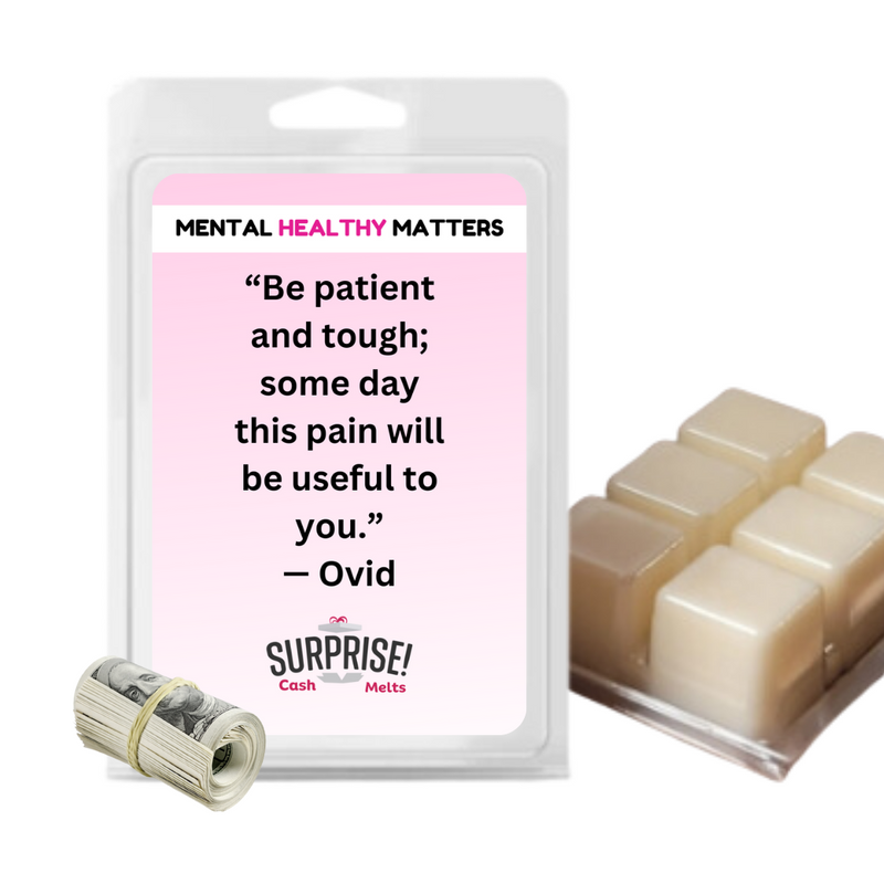 BE PATIENT AND TOUGH; SOME DAY THIS PAIN  WILL BE USEFUL TO YOU. | MENTAL HEALTH CASH WAX MELTS