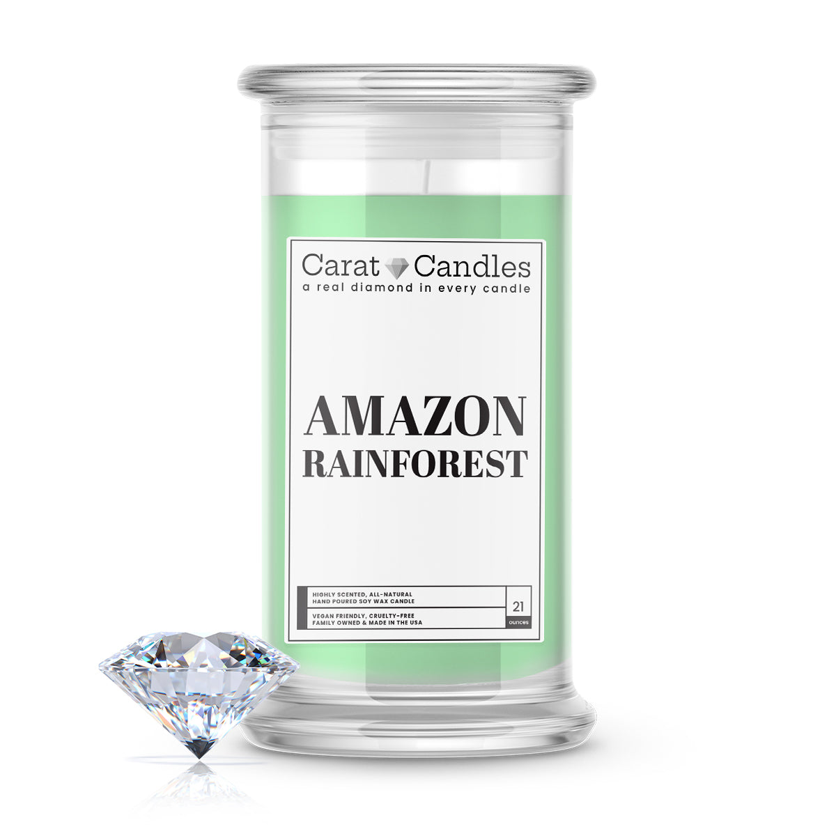 Amazon Rainforest Diamond Carat Candle – 21 oz Luxury Diamond Candle