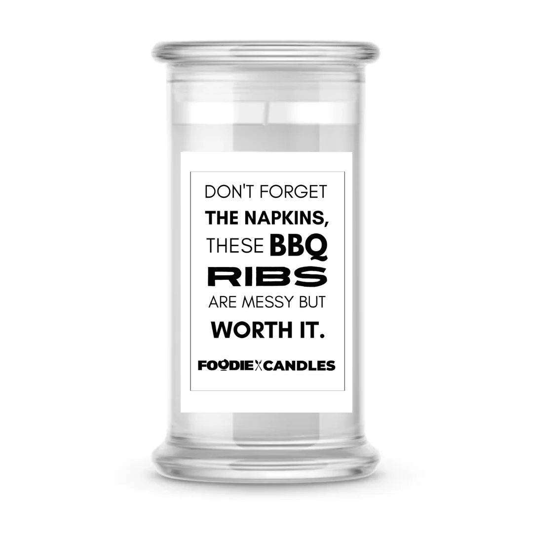 Don't forget the napkins, these BBQ ribs are messy but worth it | Foodie Candles