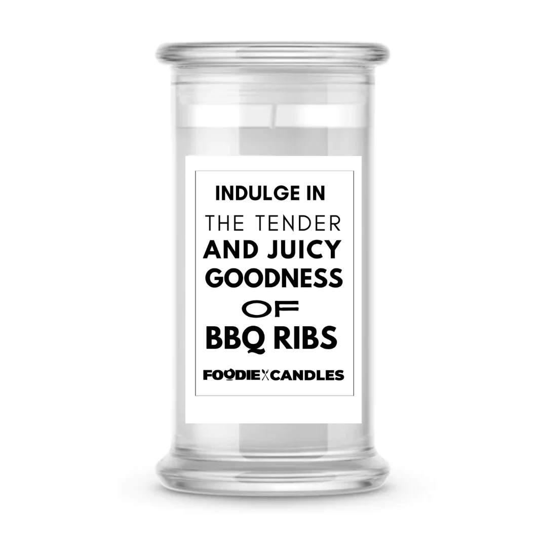Indulge in the tender and juicy goodness of BBQ ribs | Foodie Candles
