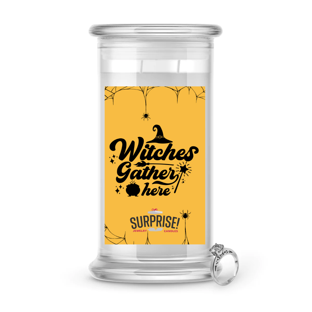 WITCHES GATHER HERE HALLOWEEN JEWELRY CANDLE