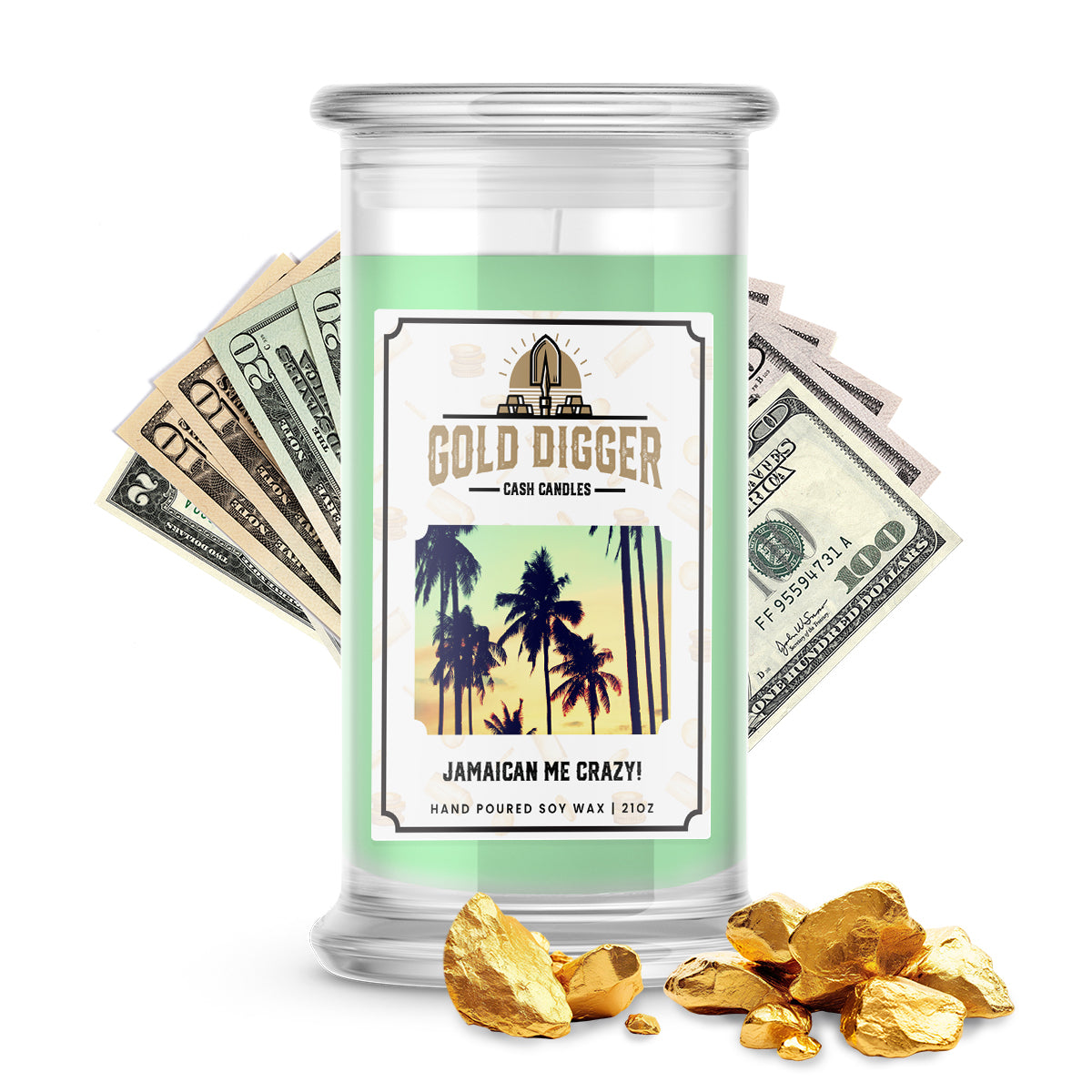 Jamaican Me Crazy! Gold Digger Cash Candle