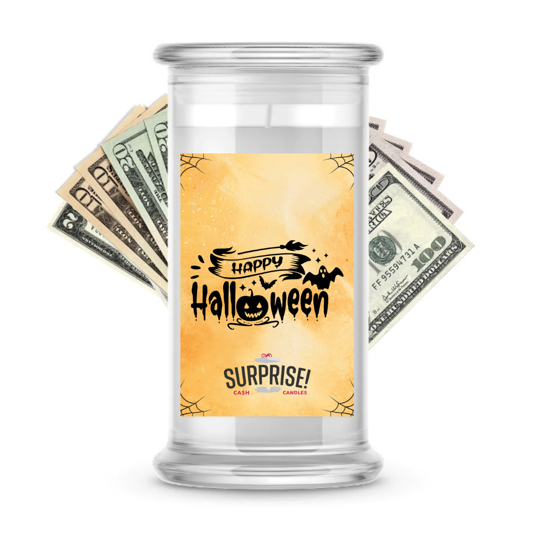HAPPY HALLOWEEN HALLOWEEN CASH CANDLE