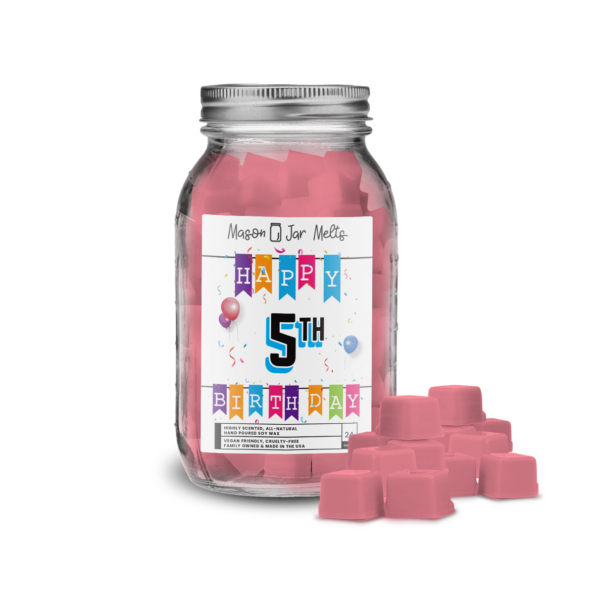 Happy 5th Birthday Mason Jar  Melts