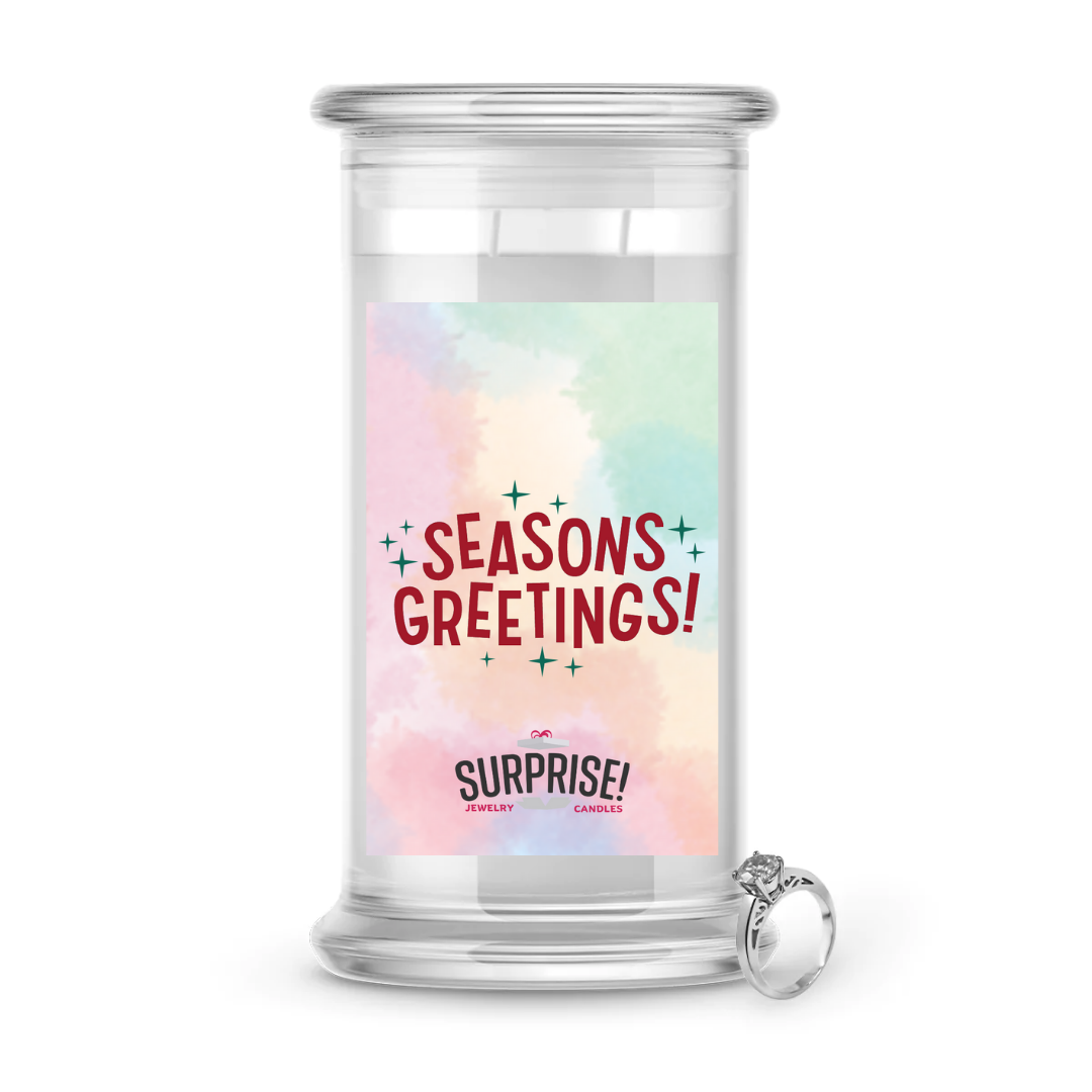SEASONS GREETINGS! MERRY CHRISTMAS JEWELRY CANDLE