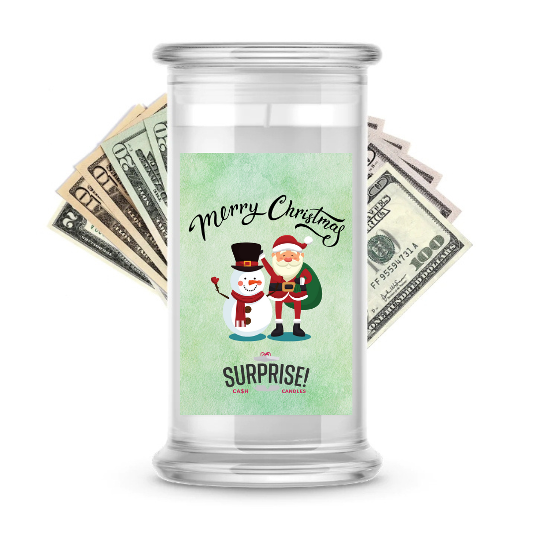 MERRY CHRISTMAS MERRY CHRISTMAS CASH CANDLE