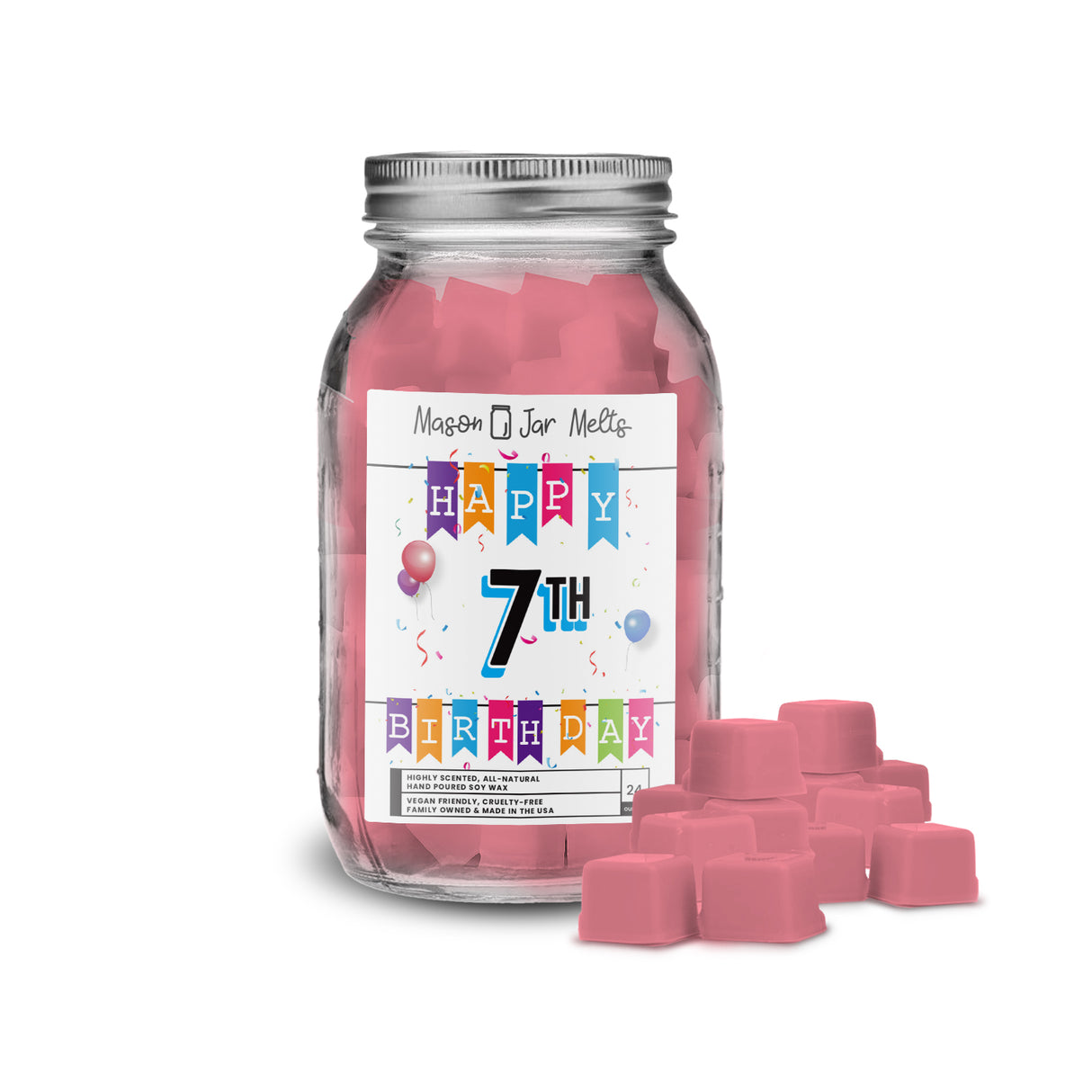 Happy 7th Birthday Mason Jar  Melts