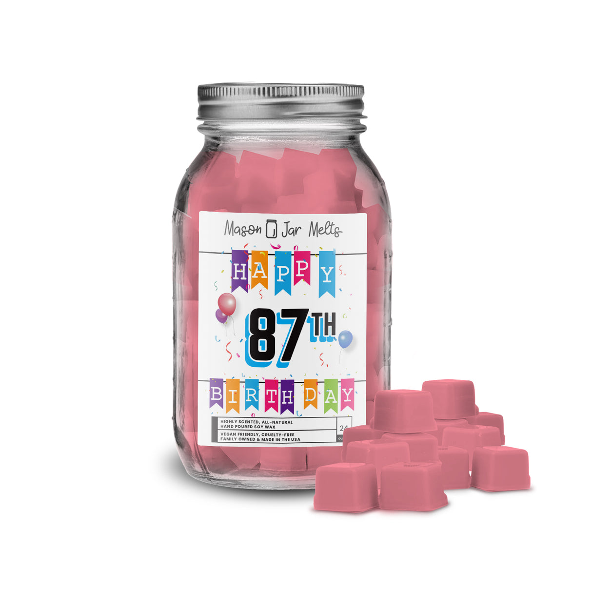 Happy 87th Birthday Mason Jar  Melts