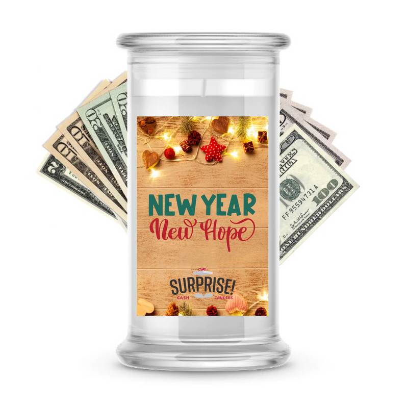 NEW YEAR NEW HOPE MERRY CHRISTMAS CASH CANDLE