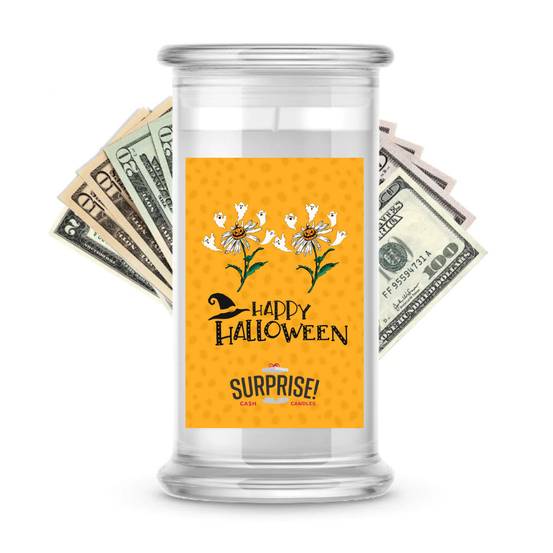 HAPPY HALLOWEEN HALLOWEEN CASH CANDLE