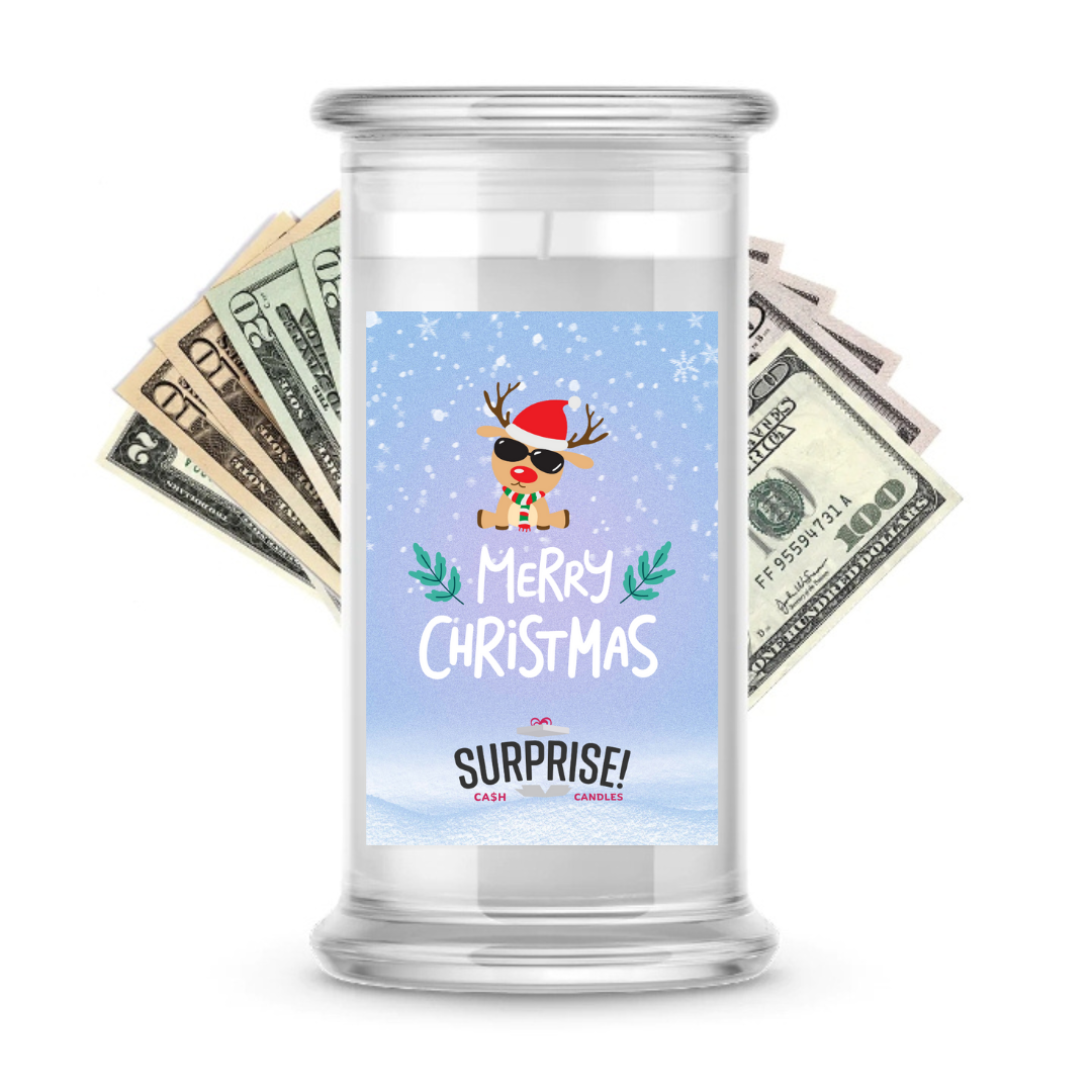 MERRY CHRISTMAS MERRY CHRISTMAS CASH CANDLE