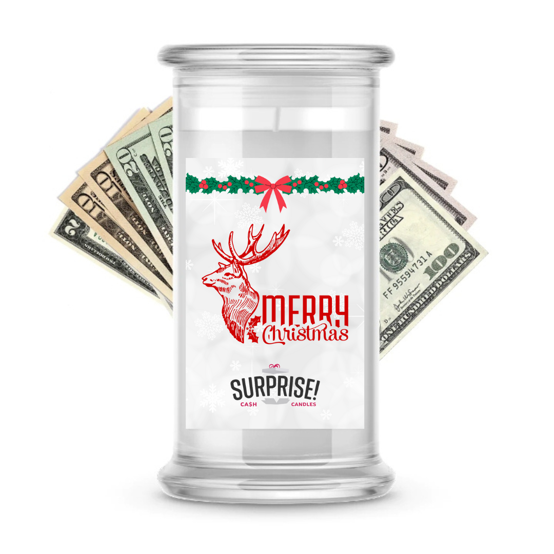 MERRY CHRISTMAS MERRY CHRISTMAS CASH CANDLE