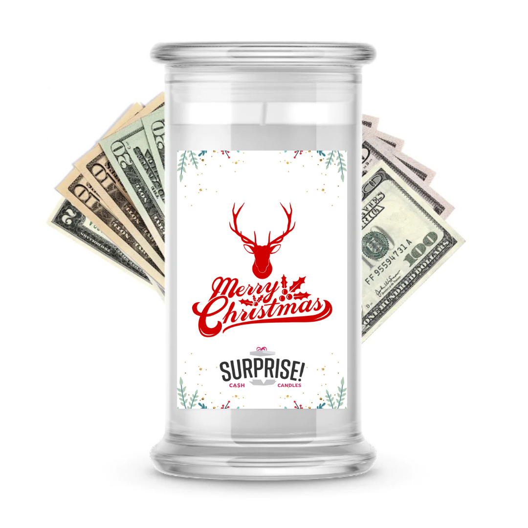 MERRY CHRISTMAS MERRY CHRISTMAS CASH CANDLE