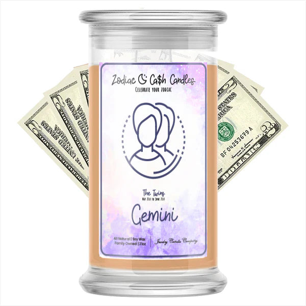 Gemini Zodiac Cash Money Candle