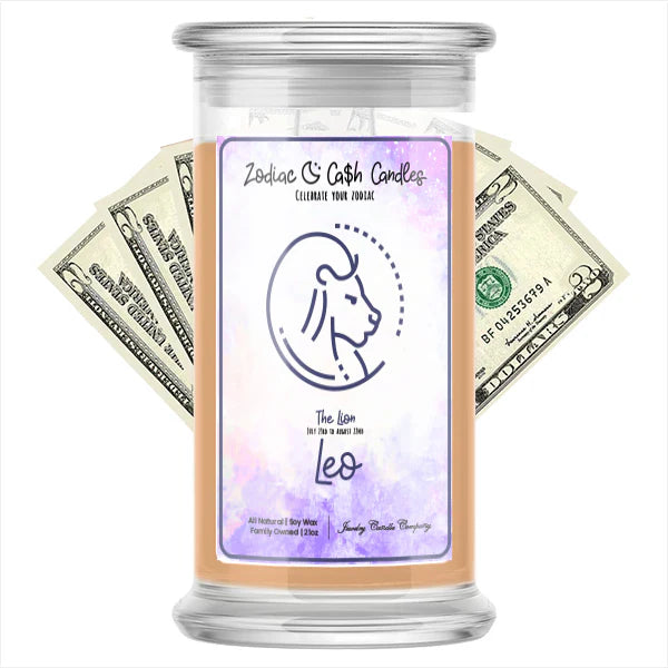 Leo Zodiac Cash Money Candle