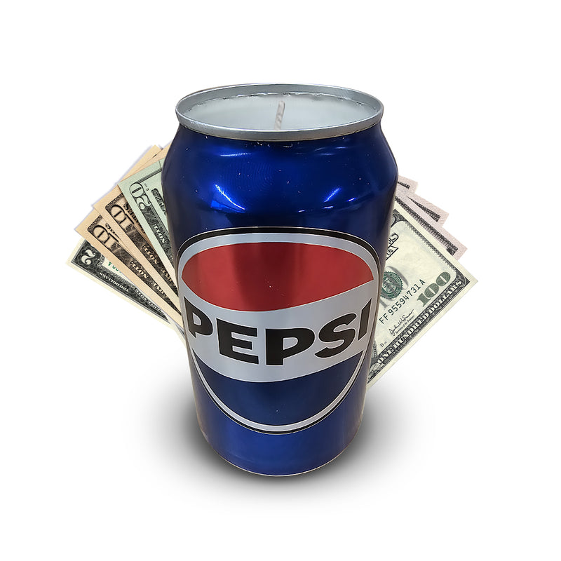 Pepsi Soda Pop Cash Candle - REAL MONEY INSIDE EVERY SODA CASH CANDLE
