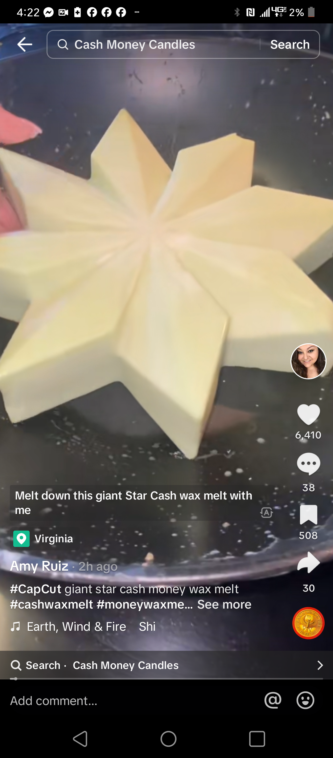 Giant Star Shaped Cash Wax Melt