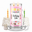 Birthday Cake Jewelry Candle with two lit flames and jewelry