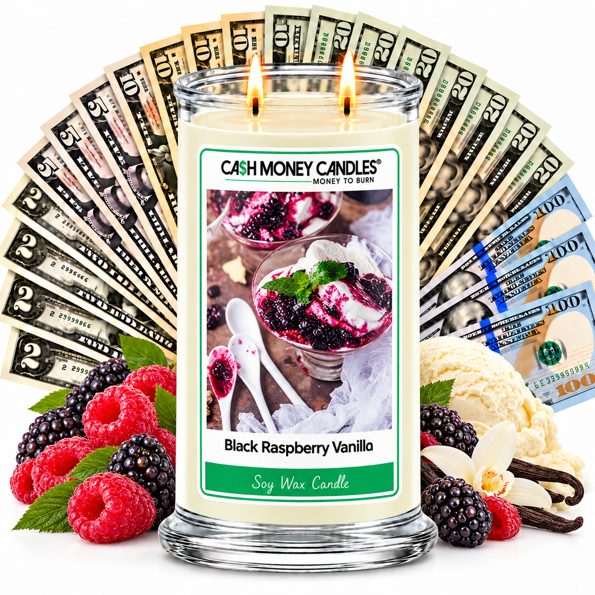 Black Raspberry Vanilla Cash Money Candle