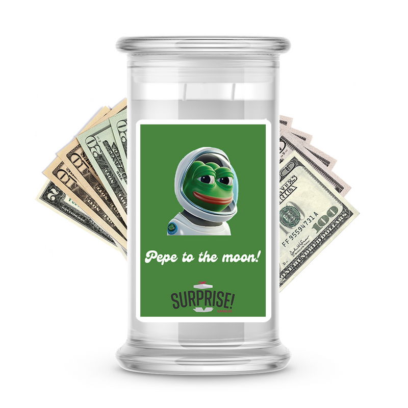 Pepe The Frog Meme Cash Money Candle  - Pepe To The Moon! (Moonboy)