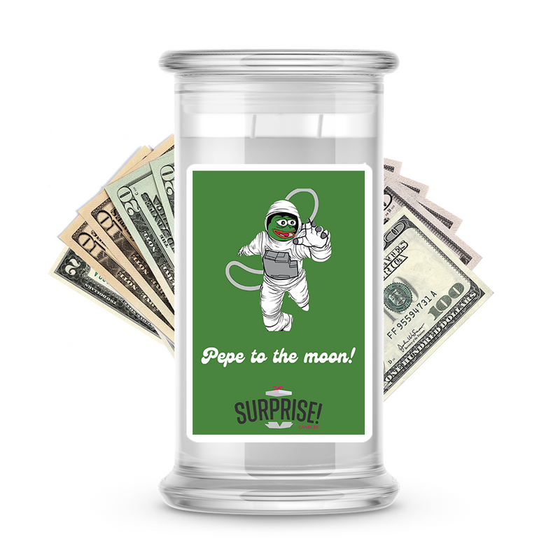 Pepe The Frog Meme Cash Money Candle  - Pepe To The Moon! (Astronaut)
