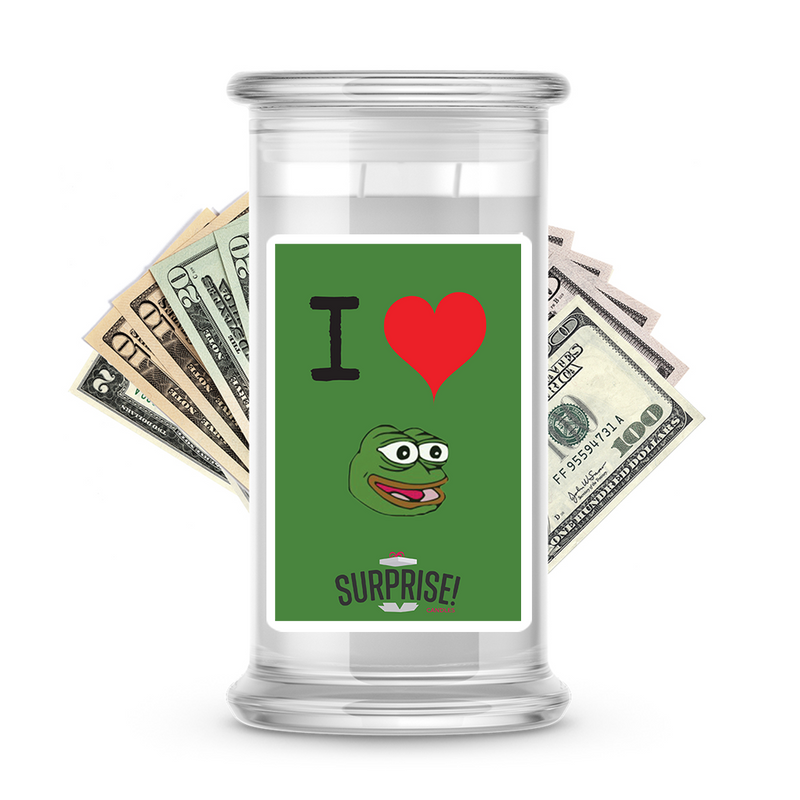 Pepe The Frog Meme Cash Money Candle  - Pepe To The Moon! (I Love Pepe)