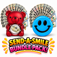 Red cash surprise bear and blue Fresh Linen giant cash smiley face gift bundle