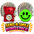 Red cash surprise bear and green Jamaican Me Crazy! giant cash smiley face gift bundle