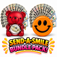 Red cash surprise bear and orange Apple Mango Martini giant cash smiley face gift bundle