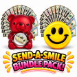 Red cash surprise bear and yellow giant cash smiley face gift bundle