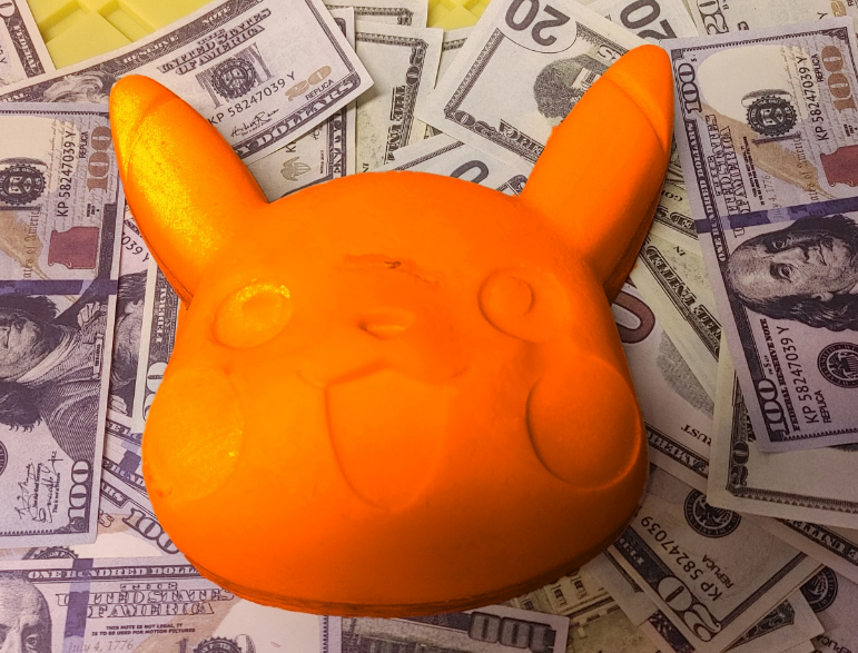 orange pikachu cash wax melt