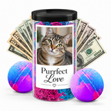 Photo cash bath bomb tube cat personalization example