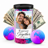 Photo cash bath bomb tube couple personalization example