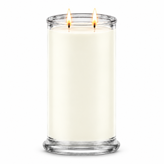 Plain personalized candle ready for your photo and personal message