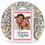 Photo cash wax melt couple personalization example with mixed dollar bill fan